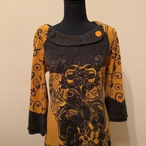 Arueh BLK & GOLD DRESS NWT; Perfect for FALL/SZ MED